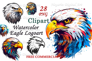 Watercolor Eagle Logo art style