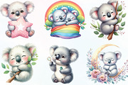 Watercolor Cute koala Clipart, an Illustration by CraftArtStudio (Thumbnail 2 of 6)