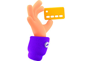 3d Hand Hold Bank Card For Payment