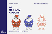 Christmas Characters Set, an Animal Illustration by vo.stock (Thumbnail 2 of 5)