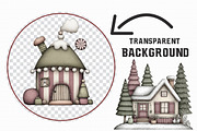 Whimsical Christmas House Clipart, an Illustration by Libby Wishes (Thumbnail 5 of 7)
