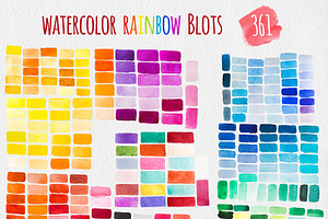 Rainbow Watercolor Texture Set