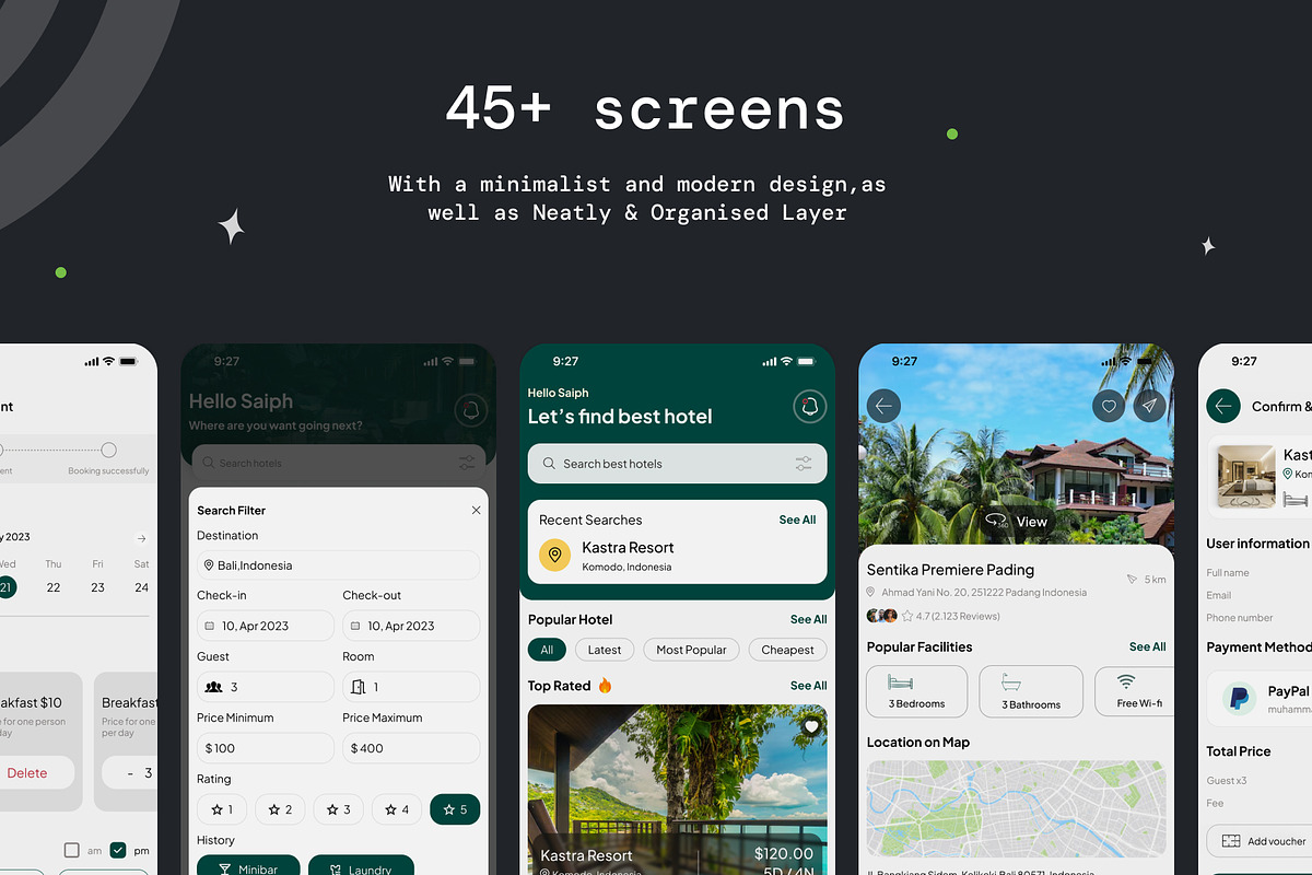 Hotel Booking Mobile App UI KIT, an UI Kit Template by Muhammad_Ahmad (Photo 5 of 6)