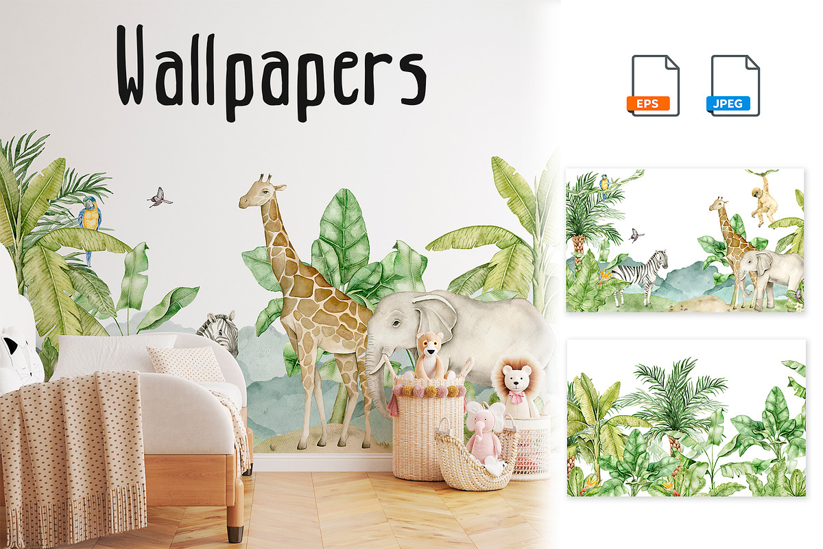 Jungles watercolor clip art, an Animal Illustration by Eves_Aquadreams (Photo 2 of 12)