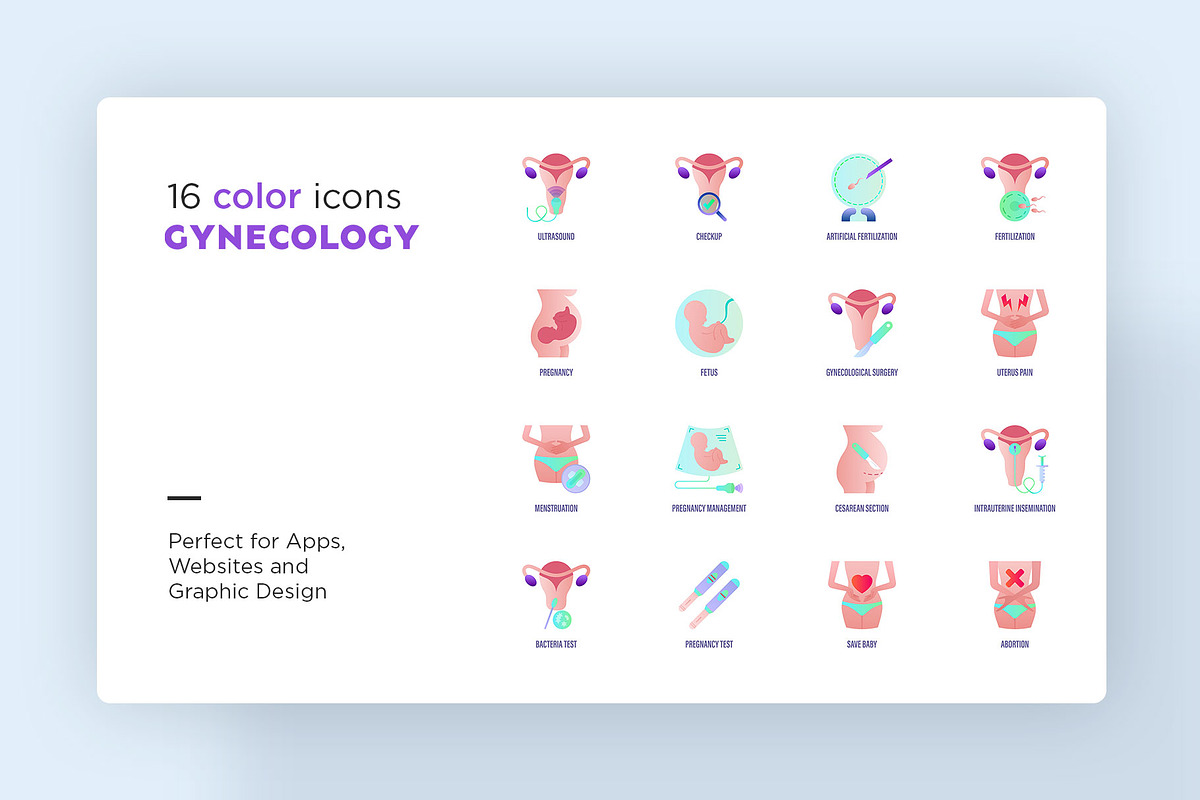 Gynecology | 32 Icons Set Hand Drawn, an Outline Icon by Marina Silence (Photo 4 of 18)