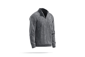 Black Quarter Zip Sweater 3D Model