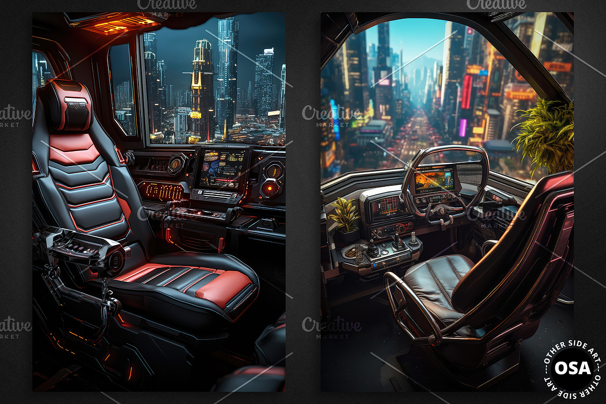 Cyberpunk Vehicle Interior Poster, a Background Graphic by Other Side Art (Photo 2 of 5)