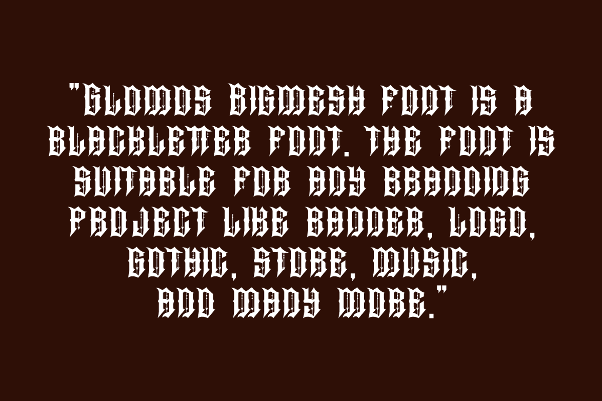 Glomos Bigmesh - Old English Font, a Blackletter Font by Iqsiart Studio (Photo 4 of 7)