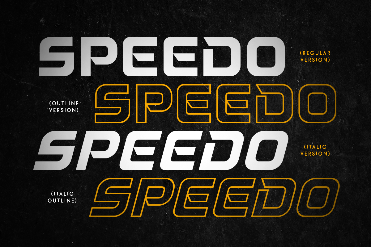 Speedo - Racing Technology Font, a Sans Serif Font by Hamz Studio (Photo 5 of 9)