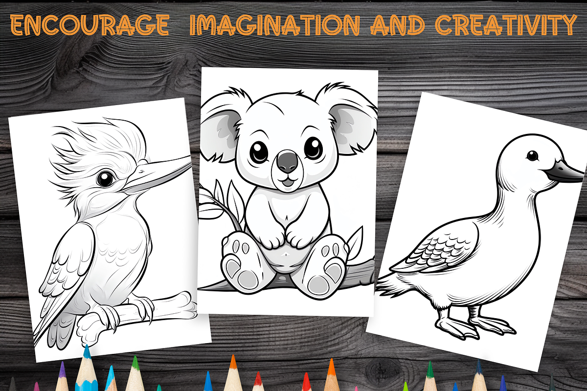 Cute Animals Coloring Pages for Kids, a Brochure Template by LA Design (Photo 8 of 10)