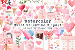 Sweet Valentine Clipart, an Illustration by Libby Wishes
