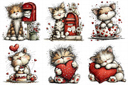 Whimsical Valentine Cat Clipart Bund, an Illustration by Daily.Designs (Thumbnail 6 of 8)