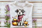 Whimsical Autumn Dog Clipart Bundle, a Seasonal Illustration by OK Design (Thumbnail 5 of 6)