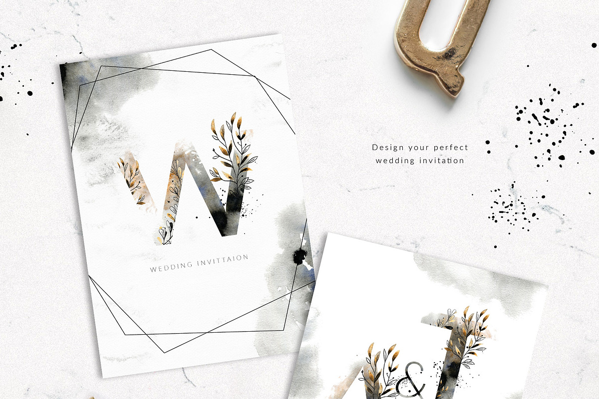 Alphabet Interrupted Watercolor Set, a Decorative Illustration by Bibela (Photo 3 of 9)