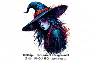 seductive witch with blue skin, a Person Illustration by yod67