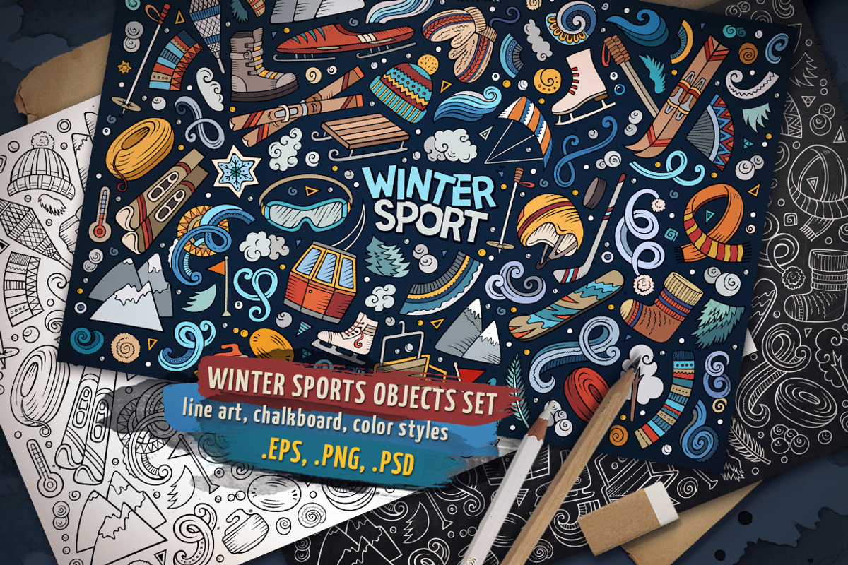 Winter Sports Objects & Symbols Set, an Object Graphic by BALABOLKA (Photo 1 of 4)