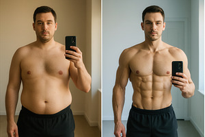 A white man taking two mirror, a Person Photo by Sergey Kotenev
