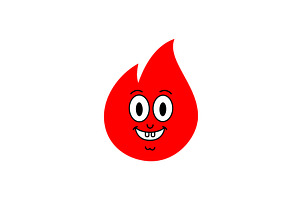 Cartoon flame character with two big, an Object Illustration by GraphiShop