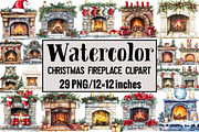 Christmas Fireplace Clipart, an Illustration by Design Market (Thumbnail 1 of 3)