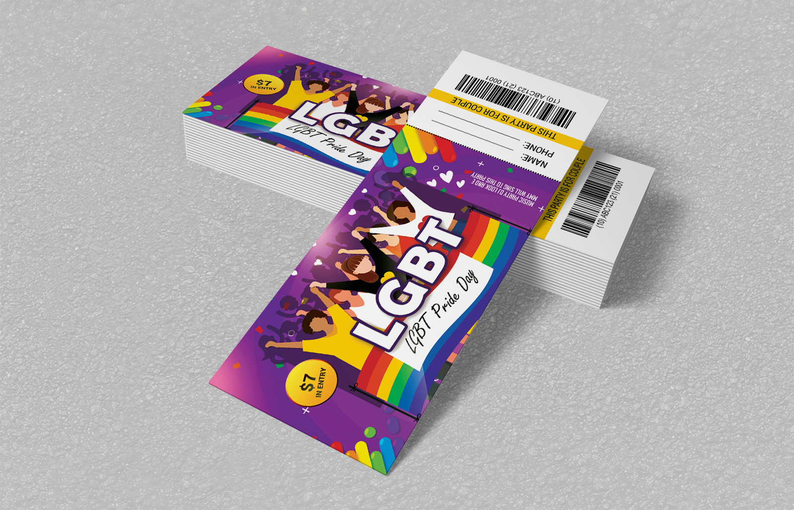 Lgbt Concert Pass Tickets by Psd Templates  Creative Market