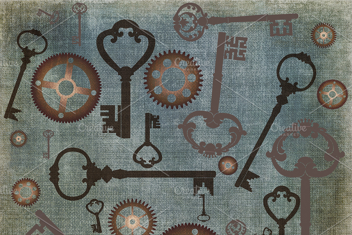 Grungy Steampunk Background Textures preview 2