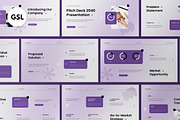 Purple Pitch Deck Google Slide, a Presentation Template by graphicook (Thumbnail 1 of 5)