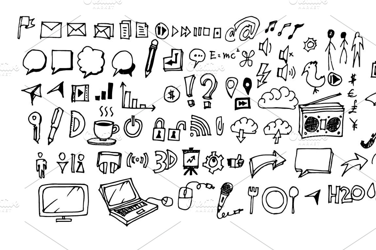 4657 Hand Drawn doodle elements, an Education Illustration by TKDoodle (Photo 26 of 77)