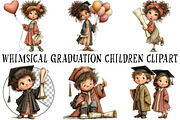 Whimsical Graduation Children Clipar, an Illustration by OK Design (Thumbnail 2 of 6)