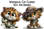 Whimsical Cat Clipart, an Illustration by Pixels.Craft (Thumbnail 1 of 6)
