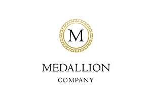 Letter M Medallion Greek Border Logo, a Branding & Logo Template by funpixel
