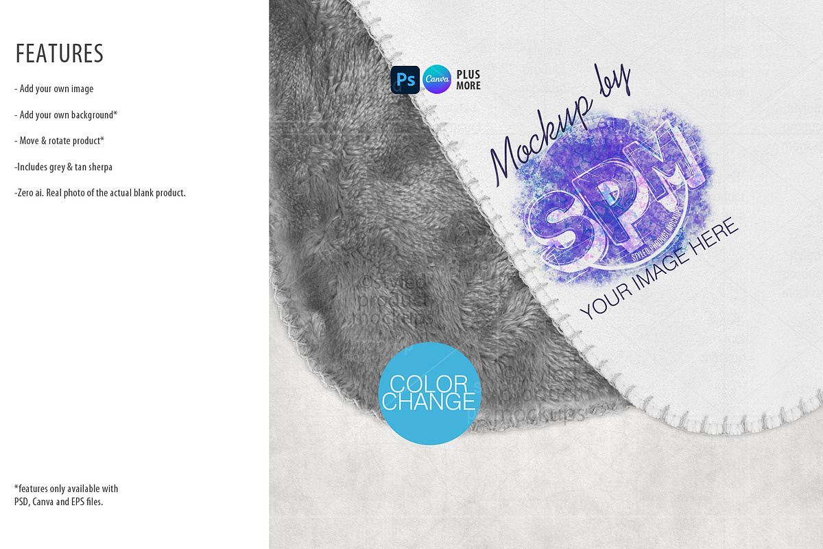 Sherpa Baby Blanket Mockup Bundle, a Household Mockup by StyledProductMockups (Photo 2 of 9)