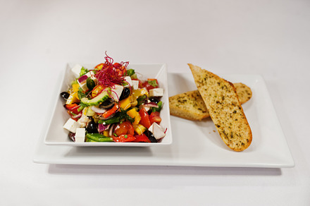 View on white background of salad. Healthy food, diet lunch conc, a Food & Drink Photo by AS photostudio