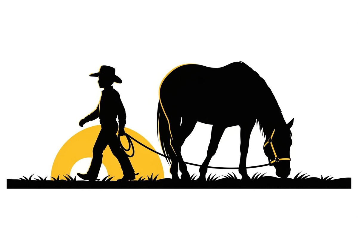 Western Cowboy Horse Silhouette Bund, an Illustration by Designs_River (Photo 35 of 51)