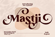 Mastji, a Serif Font by Wildan Type (Thumbnail 1 of 12)