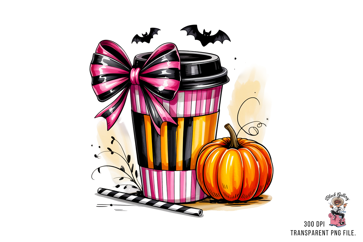 10 Pink Halloween Cup PNGBundle, a Graphic by Clipart Bloom (Photo 2 of 11)