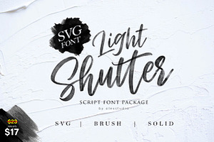 Light Shutter + SVG Font, a Script Font by Olexstudio