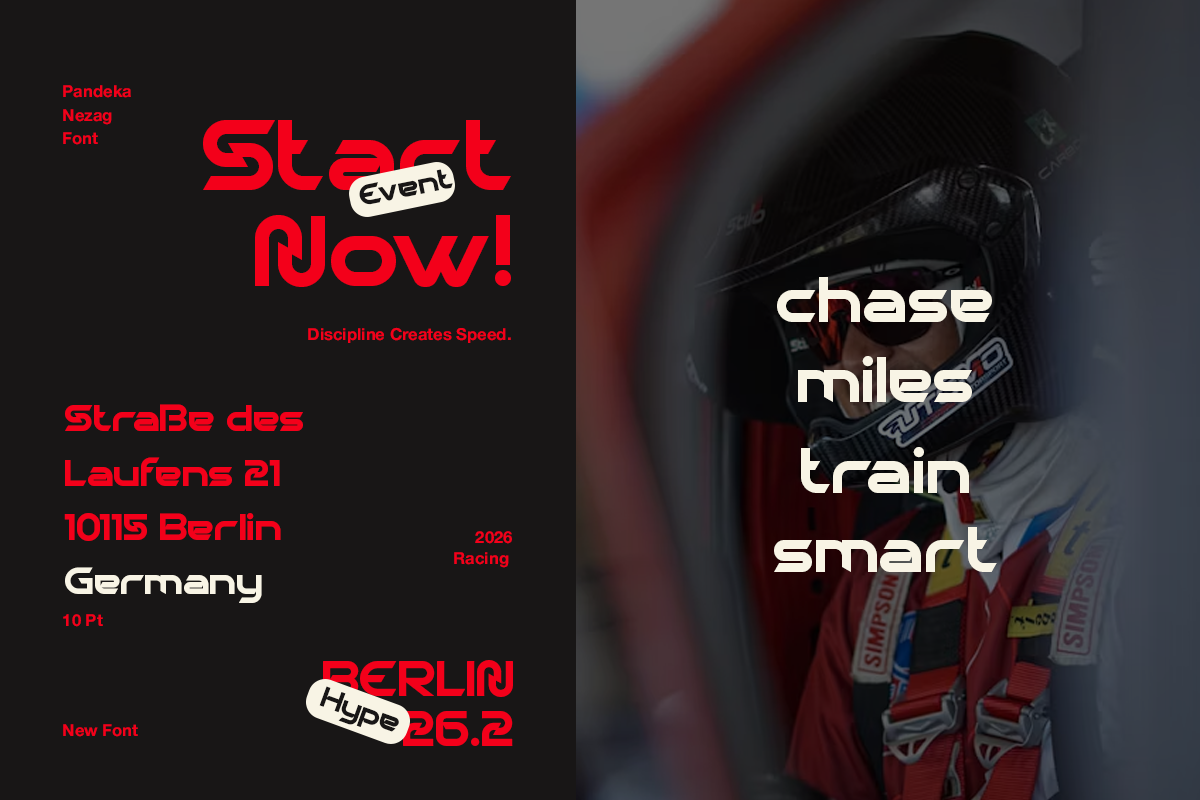 Nezag - Futuristic Sport Font, a Sans Serif Font by Pandeka Studio (Photo 6 of 9)
