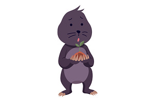 Vector cartoon mole with a small, an Animal Illustration by the8monkey