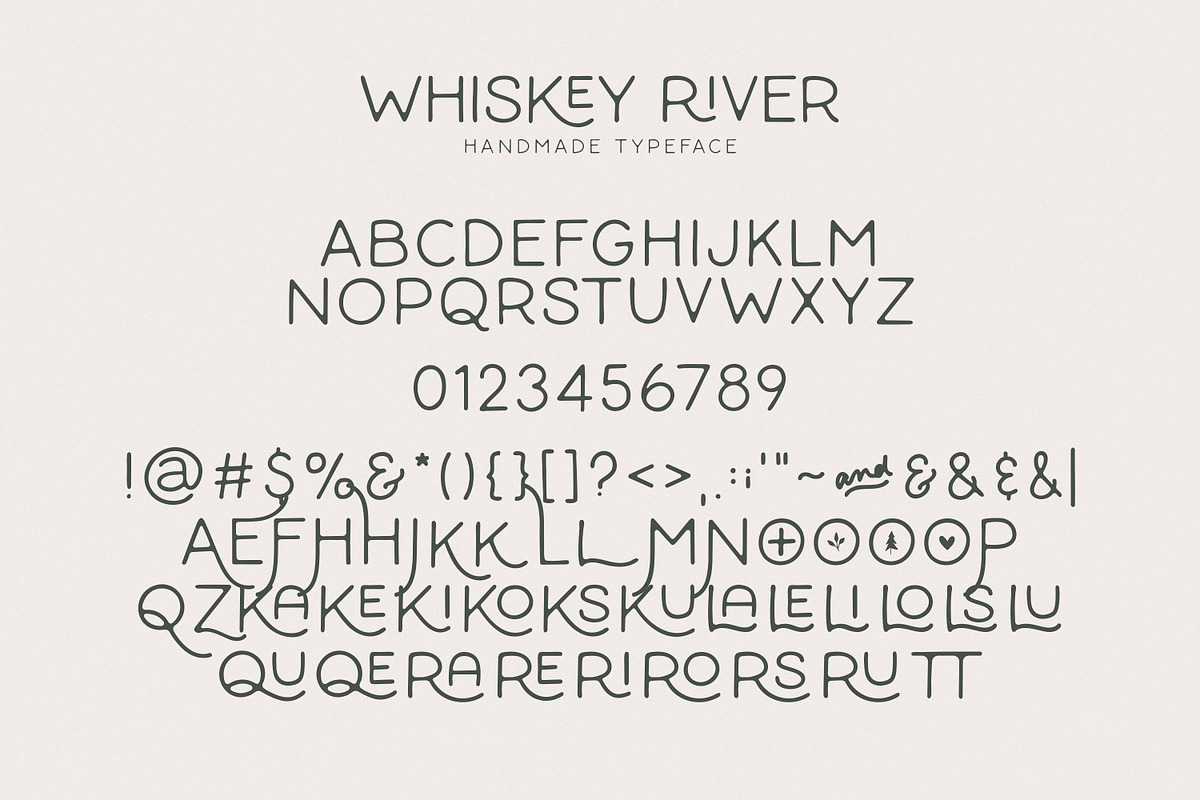 Whiskey River Monoline Typeface, a Font by Callie Rian & Co. (Photo 10 of 12)
