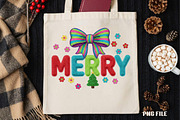 Tufted Embroidery Ribbon Bow Merry, an Illustration by DreamCafeArt (Thumbnail 3 of 4)