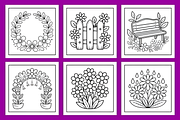 Blooming Corner Bold Easy Coloring, a Decorative Illustration by Design Station (Thumbnail 2 of 4)