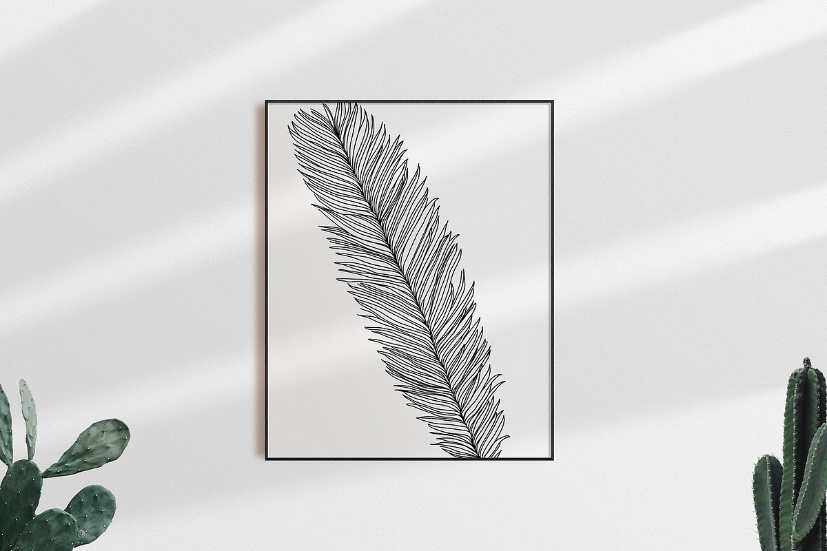Line Art Tropical Leaves Clipart., an Illustration by ElenKoss (Photo 11 of 13)