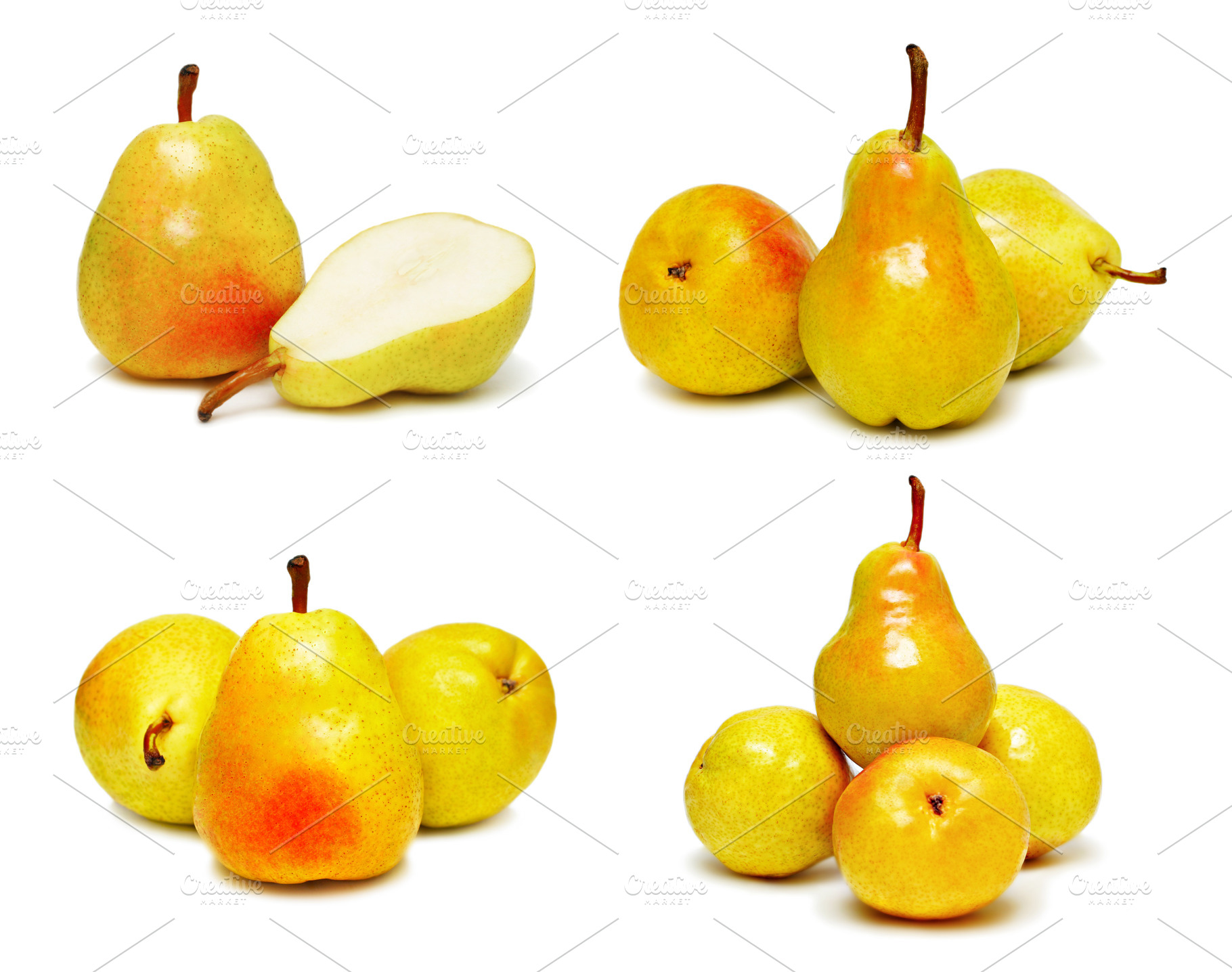 Ripe pears set, a Photo by saiko3p