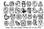 Zoo doodle composition svg animals, an Object Graphic by SketchArtStudio (Thumbnail 1 of 3)