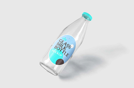 Glass Milk Bottle Label Mockups