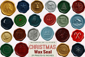 Christmas Wax Seal Clipart Bundle, an Illustration by SVGArt