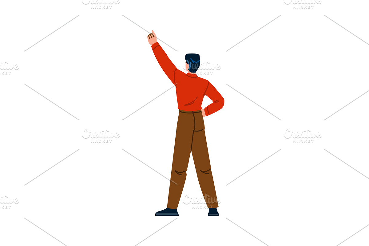 Businessman pointing with finger, a Person Illustration by pikepicture