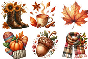 Watercolor Fall Season Clipart, an Illustration by Designking (Thumbnail 3 of 4)