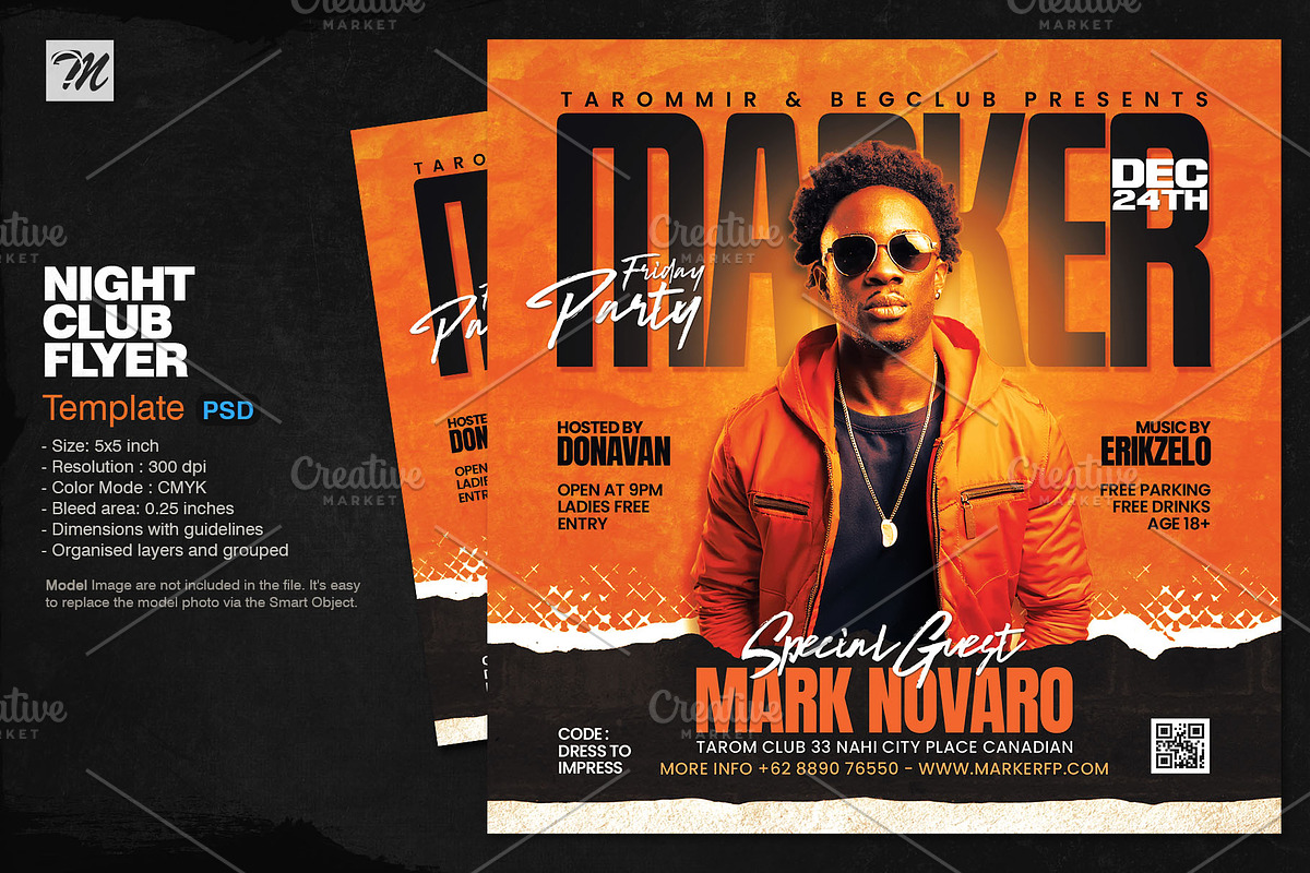 Night Club Flyer Template, a Flyer Template by Tarommir (Photo 1 of 3)