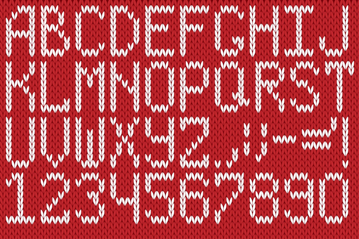Сhristmas Knitted Font, a Symbol Font by Artolus (Photo 2 of 9)